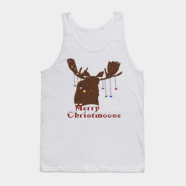 Merry Christmas Moose Tank Top by H. R. Sinclair